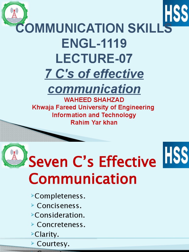 LECTURE 07 7C's of Effective Communication | PDF | Communication ...