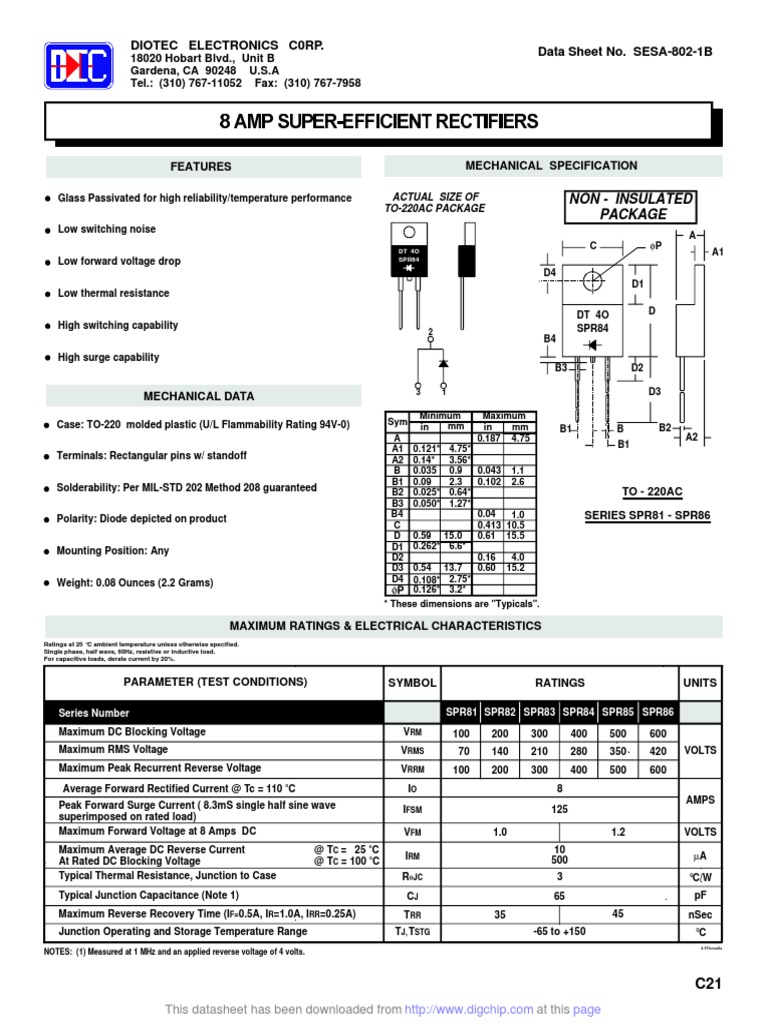MUR860 | PDF | Diode | Electrical Resistance And Conductance