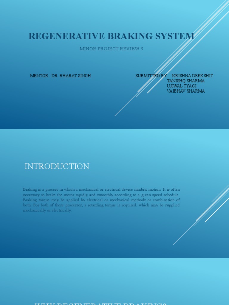 Regenerative Braking System of Electric Vehicles | PDF