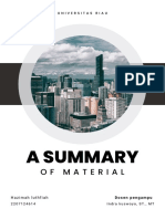 A Summary: of Material