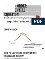 Non-Homogenous Equation Undetermined Coefficient Method