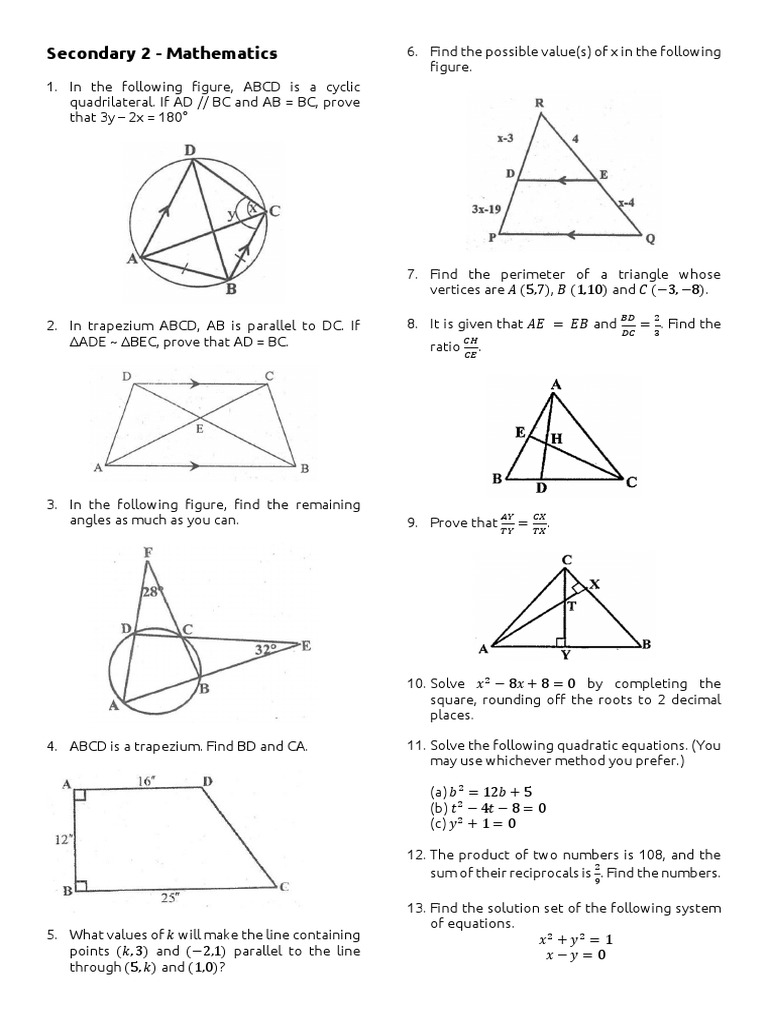 Sec 2 Math 2 | PDF