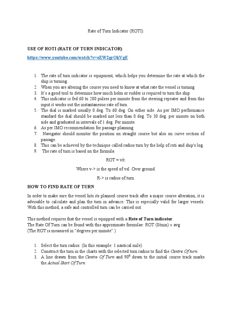 Rate of Turn Indicator PDF
