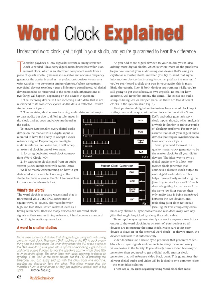 Word Clock Explained PDF Digital Audio Amplifier