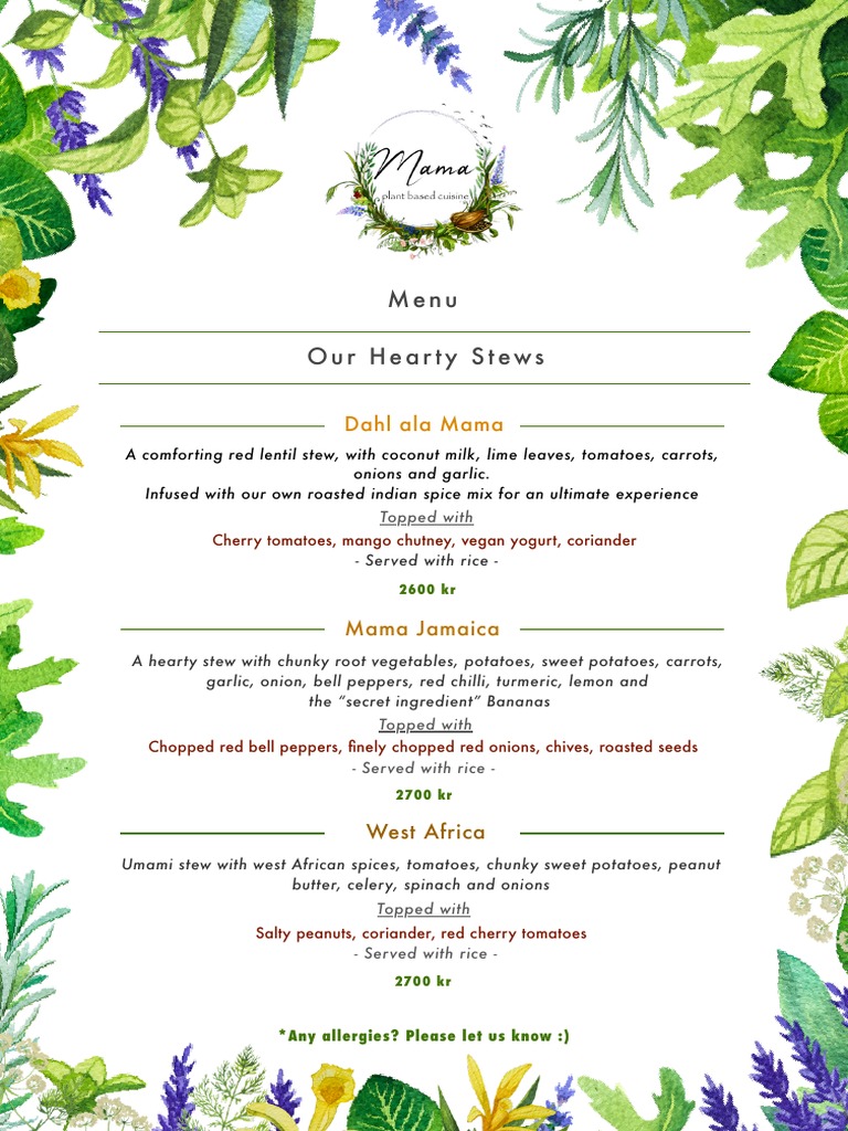 Mama Menu | PDF | Salad | Pesto
