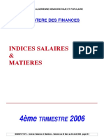 Indices Salaires & Matieres: Trimestre