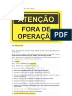 Placa - Fora de Operação