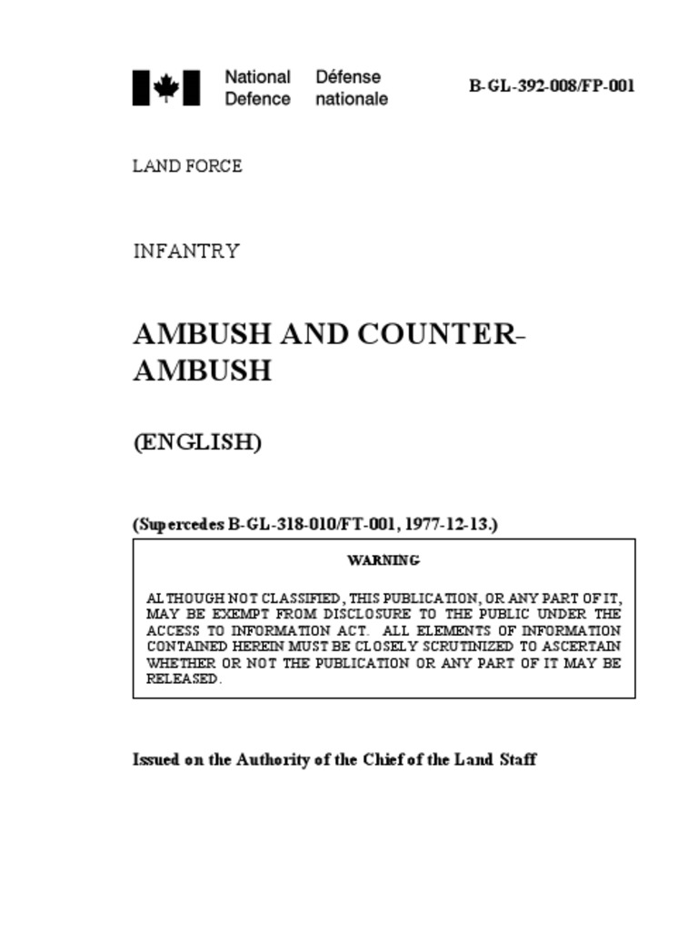 Infantry Ambush Tactics Guide | PDF | Technology & Engineering | History