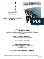 2 Timbalier Solo,: Concours de Recrutement Audition