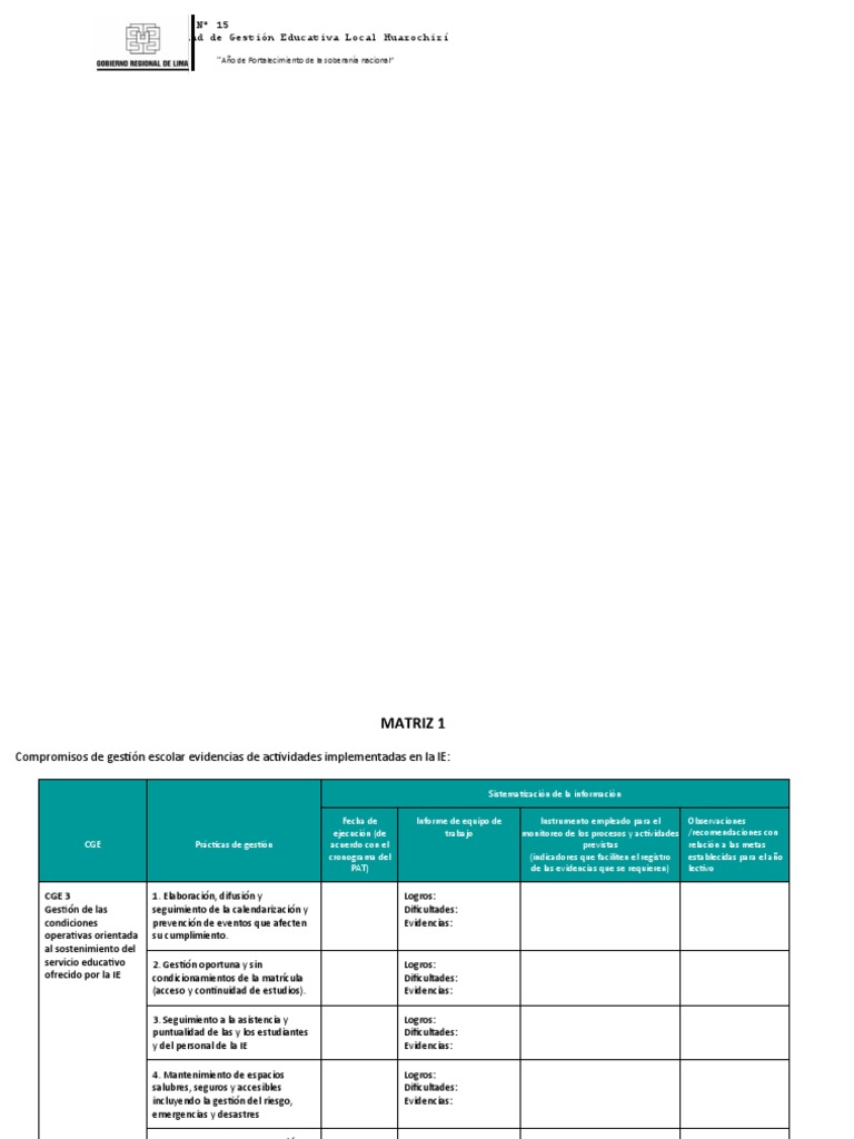 Matrices | PDF | Evaluación | Aprendizaje