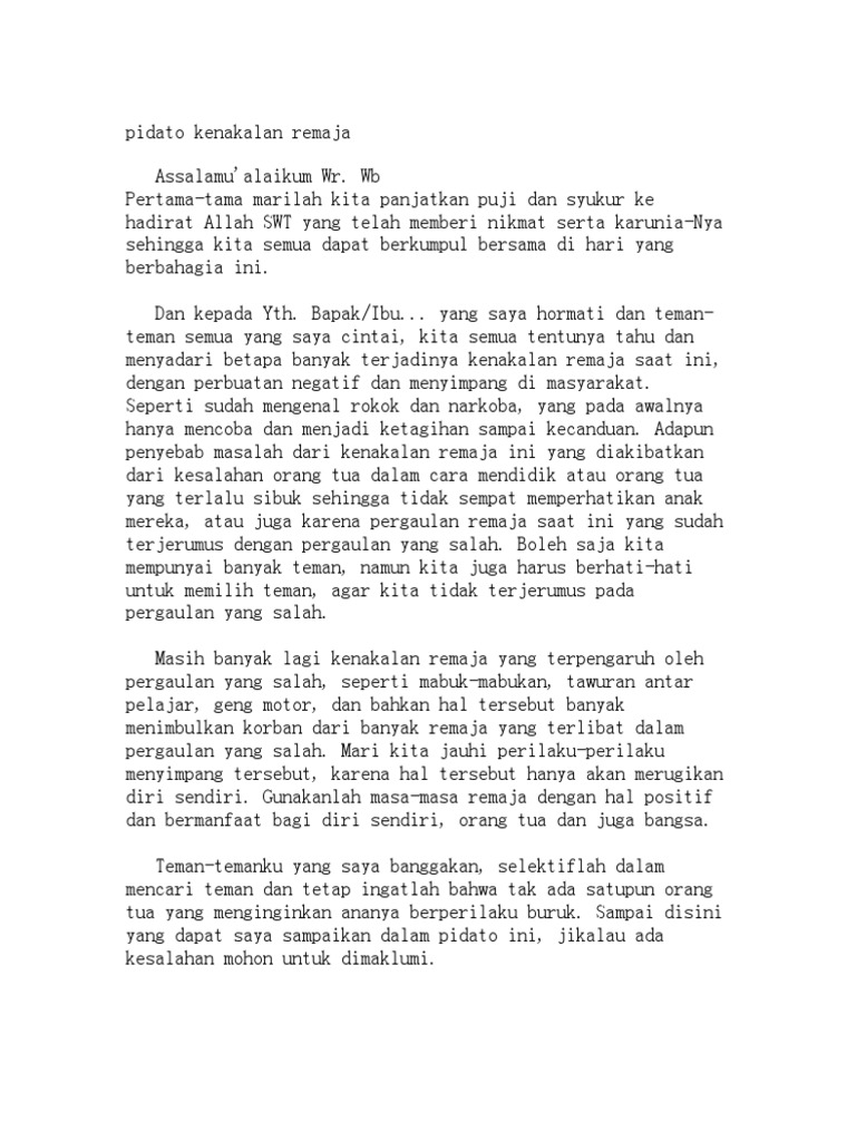 Contoh_pidato_kenakalan_remaja PDF