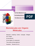 Biomolecules: The Raw Materials of Cell The Building Blocks of Life The Molecules of Cells