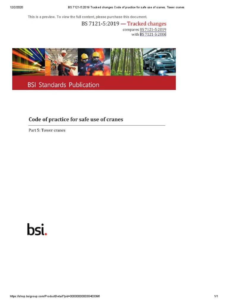 BS 7121-5:2019 Tower Crane Safety Guide | PDF | Finance & Money ...