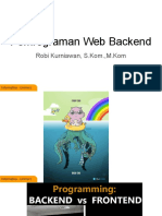 Pemrograman Web Backend: Robi Kurniawan, S.Kom.,M.Kom