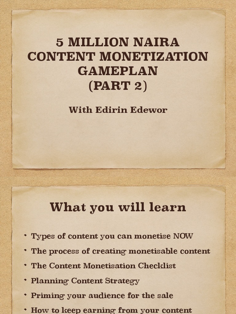 Content Monetisation Gameplan Part 2 PDF | PDF | Target Audience ...