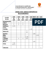 Cronograma Juegos Deportivos CMFB