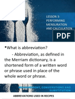 Lesson 3: Performing Mensuration and Calculation