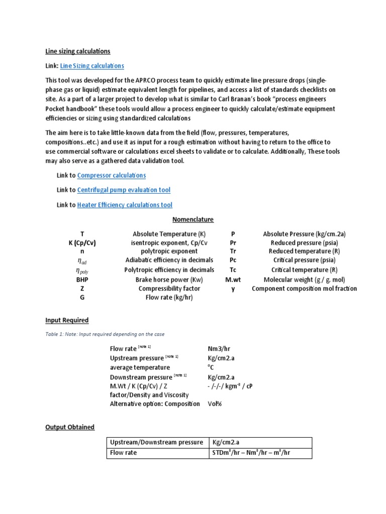 Line Sizing and Pressure Drop Calculations | PDF | Reynolds Number ...