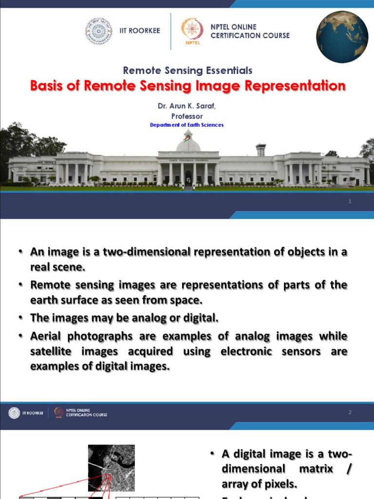 Week-2 Module-2 Basis of Remote Sensing Image Representation | PDF ...
