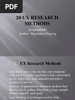 20 Ux Research Methods: Assignment#2 Author: Mutabshera Farooq