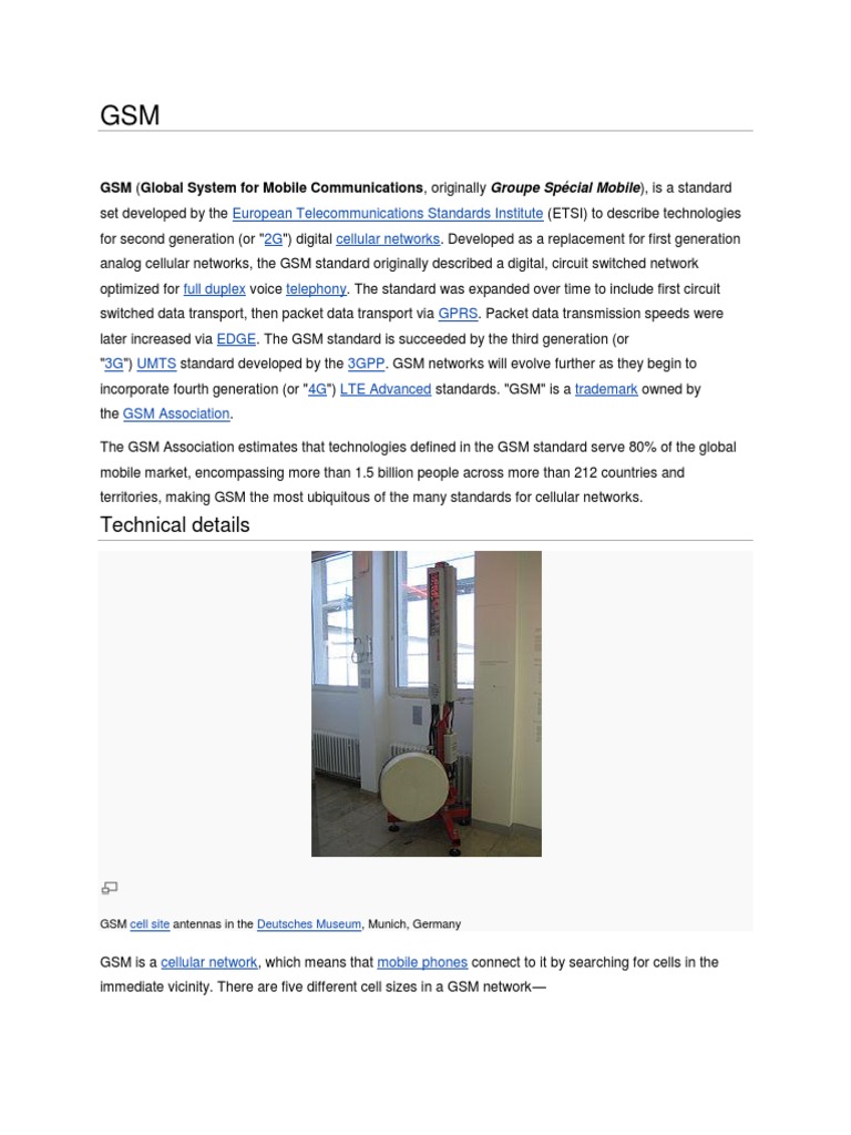 Overview of GSM Cellular Networks | PDF | Gsm | Cellular Network