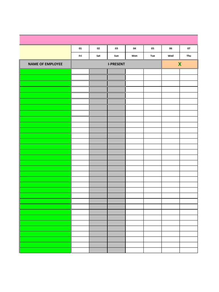Monthly Attendance Register Summary | PDF | Law