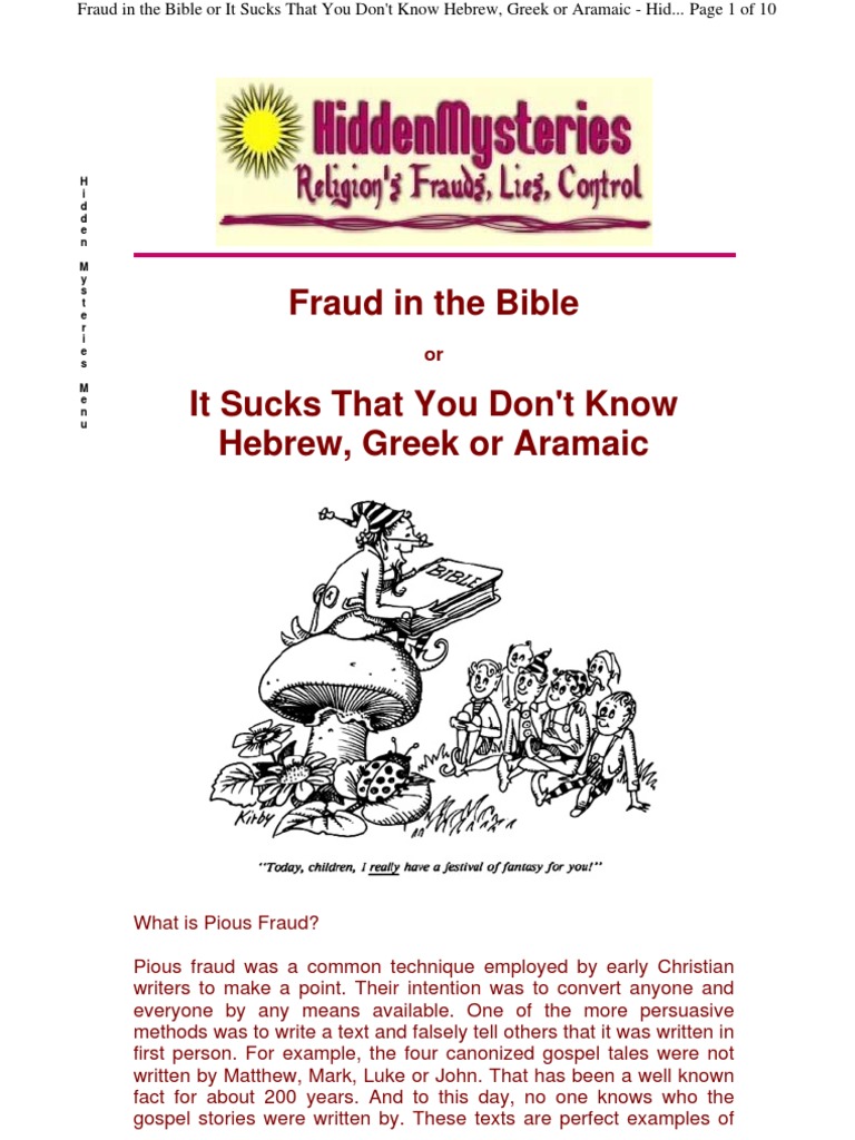 2 - Fraud in The Bible - What Is Pious Fraud | PDF | Tetragrammaton ...