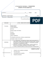 Avaliação Global-1º Bimestre Ensino Fundamental: Unidade Livro - Rede Cristã de Educação