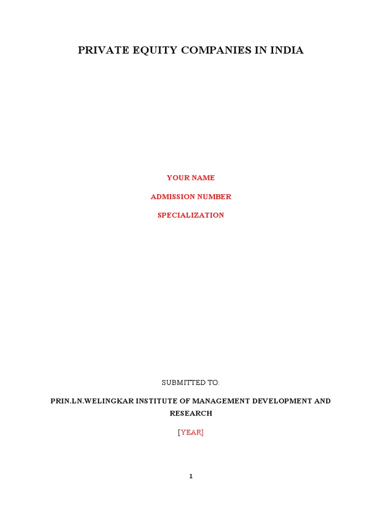 Final welingkar private equity companies pdf private equity
