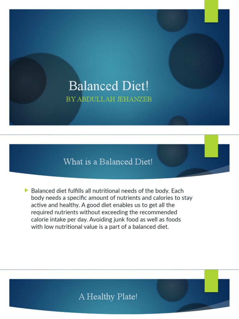 Components of a Balanced Diet | PDF | Wellness