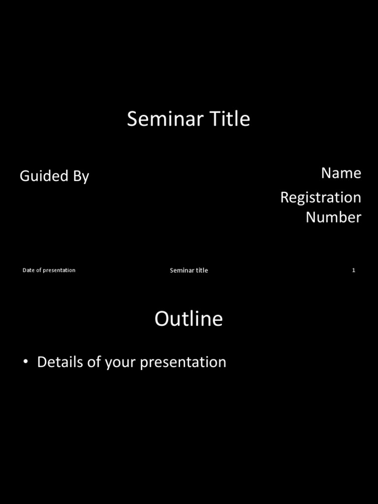 Seminar Presentation Guidelines and Formats | PDF