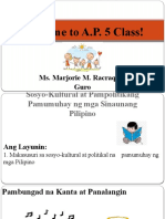 Welcome To A.P. 5 Class!: Ms. Marjorie M. Racraquin Guro