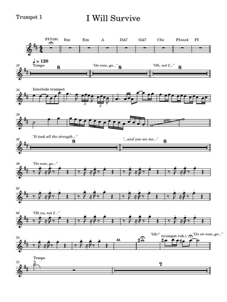 I Will Survive Trumpet PDF