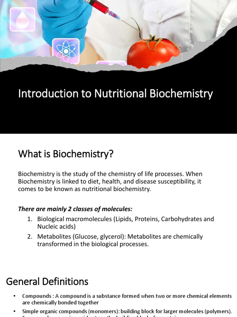 Introduction To Nutritional Biochemistry PDF Biochemistry Chemistry