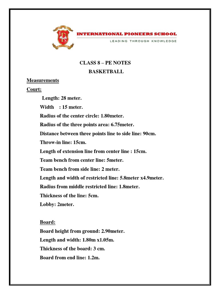 Class 8 - Pe Notes | PDF