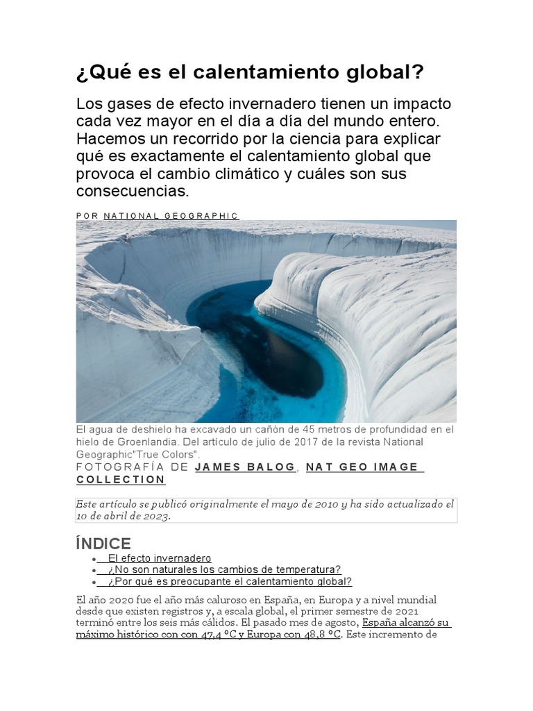 Qué Es El Calentamiento Global | Descargar gratis PDF | Gases de efecto ...