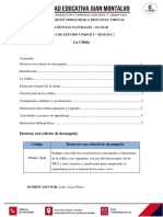 La Célula: Bachillerato Modalidad A Distancia Virtual Ciencias Naturales - 8vo Egb Guía de Estudio Unidad 3 - Semana 2