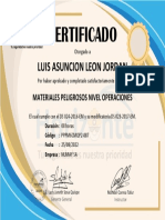 Certificado: Luis Asuncion Leon Jordan