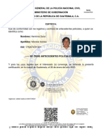 Certificado de antecedentes policiales de Herminia Morales