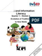 Media and Information Literacy: Quarter 1 - Module 2: Evolution of Traditional To New Media