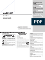 Av Surround Receiver: Owner's Manual Bedienungsanleitung Manuel de L'utilisateur