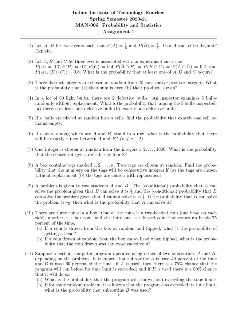 Untitled | PDF | Probability | Probability And Statistics