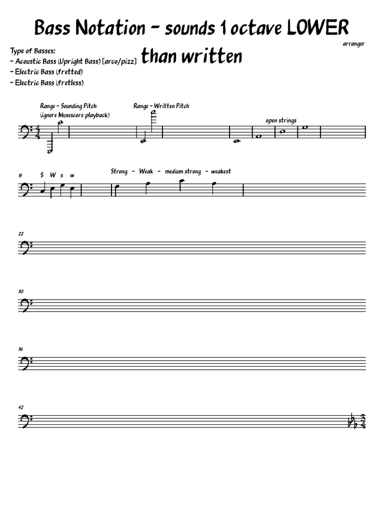 Bass Notation | PDF | Bass Guitar | Pitch (Music)