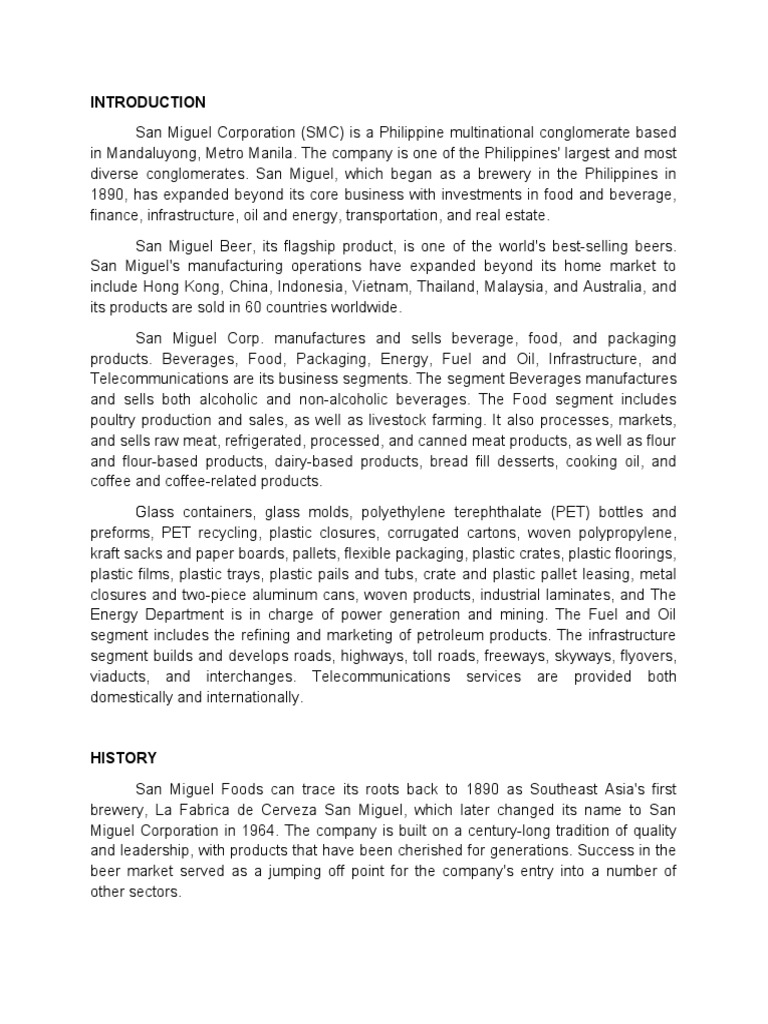 San Miguel Draft PDF San Miguel Corporation Food And Drink
