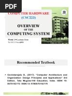 (Week 1) Overview of The Computer System - Software, Hardware Peopleware..... csc223