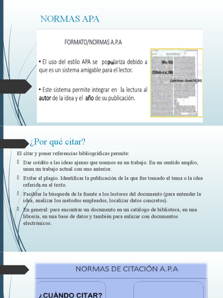 Normas APA para Citas y Referencias | PDF | Citación | Estilo apa
