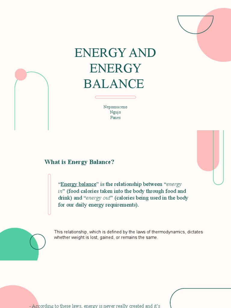 Energy Balance PDF Energy Homeostasis Fat