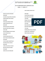 Alumnos Que Les Corresponde Hacer La Limpieza Del Aula Grado: 2 Sección: "A"