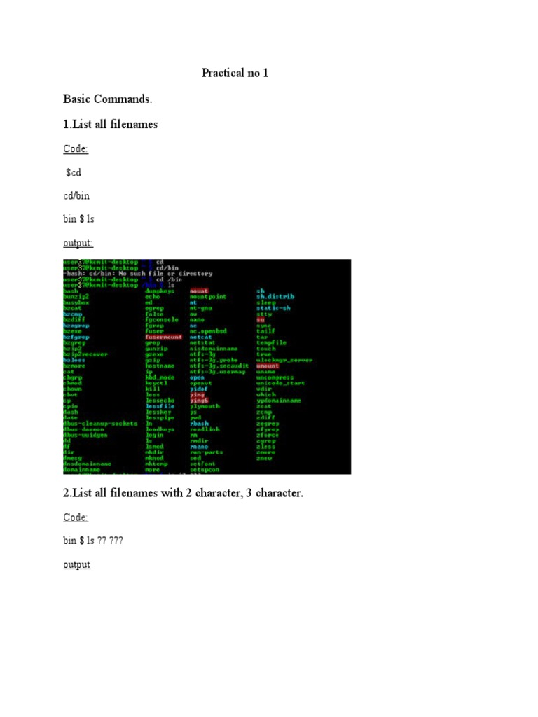 File Listing Commands in Linux | PDF | Filename | Utility Software
