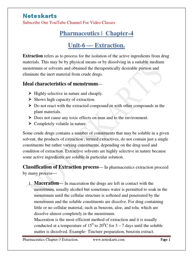 Chapter 4 Unit 6 Extraction Definition Classification Method and ...